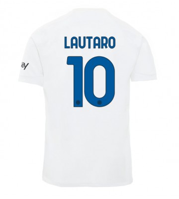 Inter Milan Lautaro Martinez #10 Koszulka Wyjazdowych 2023-24 Krótki Rękaw